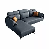 IDEA-義式品格柔韌防水科技布三人貴妃沙發/6色可選 可客製 右貴妃/藍黑