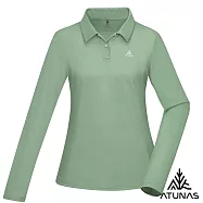 【ATUNAS 歐都納】50週年限定款 女款透氣抑菌抗臭長袖排汗POLO衫/大尺碼 A6PS2526W- L 霧綠