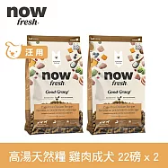 Now! 中型成犬雞肉配方 22磅 兩件組 高湯天然糧 | 乾濕兩吃 火雞高湯 中型犬 犬糧 狗糧 WDJ