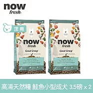 Now! 小型成犬鮭魚配方 3.5磅 兩件組 高湯天然糧 | 乾濕兩吃 火雞高湯 小型犬 四葉草顆粒 犬糧 狗糧 WDJ