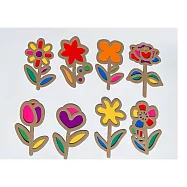 花朵紙板8款各一送7色玻璃紙 光影教學 花朵材料包 紙板