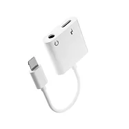 耳機二合一手機音源轉接頭 手機轉接3.5mm、L頭、Type-C耳機同時充電 L頭轉3.5mm+L頭