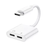 耳機二合一手機音源轉接頭 手機轉接3.5mm、L頭、Type-C耳機同時充電 Type-C轉雙Type-C