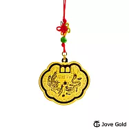 JoveGold漾金飾 長命富貴黃金鎖片-3.0錢 送紅色中國繩