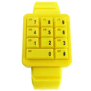 CLICK 創意爆破數字鍵盤個性腕錶-黃
