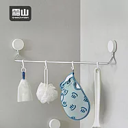 【日本霜山】日系簡約風無痕壁掛式加長掛桿(附小掛勾6入)