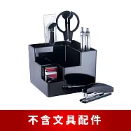 【O-Life】360度旋轉收納盒- 不含文具/筆筒/辦公桌收納/文具收納 黑色款