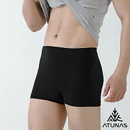【ATUNAS 歐都納】男款瞬透無縫抑菌中腰平口內褲/四角褲A1UCGZ16M- M-L 黑