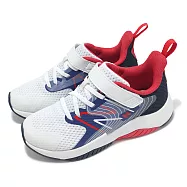 New Balance 休閒鞋 Rave Run V2 中童 寬楦 白 藍 紅 魔鬼氈 透氣 緩衝 小朋友 運動鞋 NB YTRAVAM2-W 19cm WHITE/NAVY