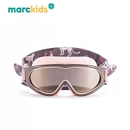 【MARCUS&MARCUS】Marckids兒童頭帶式造型大框泳鏡-亮彩花豹