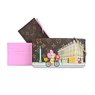 Louis Vuitton限量POCHETTE吉祥物巴黎凡登廣場帆布晚宴包 粉紅