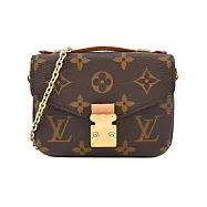 Louis Vuitton Micro Metis Monogram帆布鍊帶郵差包 (卡其)