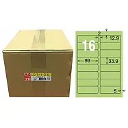 龍德 A4三用電腦標籤 33.9x99mm 淺綠色 1000入 / 箱 LD-811-G-B