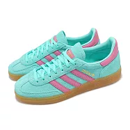 adidas 休閒鞋 Handball Spezial W 女鞋 水藍 粉紅 德訓鞋 麂皮 復古 愛迪達 JS4084 23cm BLUE/PINK