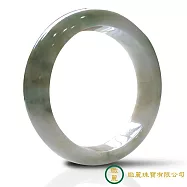 【緻麗珠寶】霞霓綠雲祥瑞臨門冰糯淡春彩扁鐲(手圍18-18.5)【完美品】