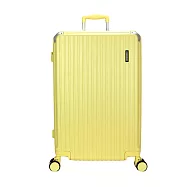 DF travel - 佛羅倫薩 ABS耐磨附杯架TSA內崁式海關密碼鎖 USB 雙排靜音飛機輪28吋行李箱-共4色 黃色