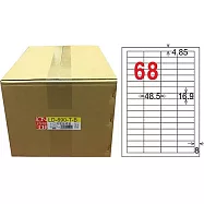 龍德 A4透明護貝膜標籤(不可列印) 16.9x48.5mm 1000張/箱 LD-890-T-B