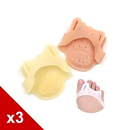 糊塗鞋匠 優質鞋材 J19 雙孔分趾足心墊 3雙 A01白色