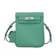 Hermes 愛馬仕 Kelly ado jump Swift牛皮凱莉後背包(絨絲綠/W刻/銀釦)