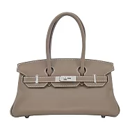 Hermes 愛馬仕 Birkin Shoulder 29 Evercolor牛皮 走秀款限量手提柏金包(大象灰/W刻/銀釦)