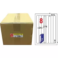 龍德 A4透明護貝膜標籤(不可列印) 24x278mm 1000張/箱 LD-866-T-B