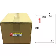 龍德 A4透明護貝膜標籤(不可列印) 200x289mm 1000張/箱 LD-860-T-B