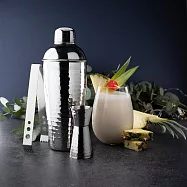 《Taylors Eye Witness》Taproom錘紋雪克杯+調酒工具3件(銀750ml) | 雪克杯 冰塊夾 量杯 調酒用具