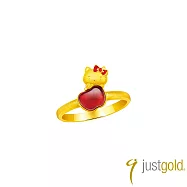 【Just Gold 鎮金店】Hello Kitty 蘋安萌福 黃金戒指 港圍 9 金色