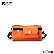 satana - Soldier 美好偏執的多隔層斜肩包 - 暖陽橙