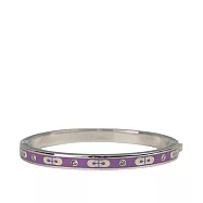 COACH CC Logo 琺瑯及水鑽不可調手環 (銀色/紫色/藍色)