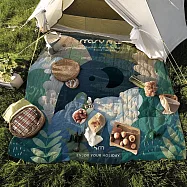 mosy mosy|五層加厚防水野餐墊/海灘墊(附綁繩&收納袋)200x200cm 大象