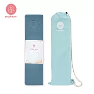 【Mukasa】TPE折疊瑜珈墊 6mm (12摺) - 冰湖藍 + 瑜珈墊束口背袋 - 露草藍