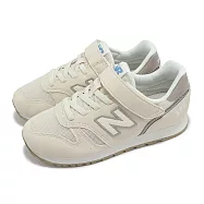 New Balance 休閒鞋 373 中童鞋 寬楦 米白 銀 魔鬼氈 麂皮 小朋友 運動鞋 NB YV373ML2-W 18.5cm BEIGE/SILVER