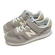 New Balance 休閒鞋 373 中童 寬楦 棕 米白 麂皮 拼接 魔鬼氈 小朋友 運動鞋 NB YV373MT2-W 19cm BROWN