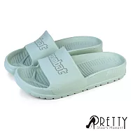 【Pretty】男女 女加大尺碼 拖鞋 防水拖鞋 平底拖鞋 輕量 寬版 一體成型 台灣製 JP26 綠色