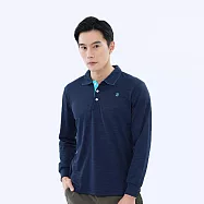 【遊遍天下】MIT台灣製男款環保紗抗UV吸濕排汗機能長袖POLO衫 (GL1022) M 丈青
