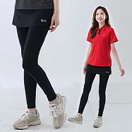 【遊遍天下】MIT女款3D吸排假兩件式彈力褲(GP1020) M 黑色