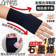 【Amiss】台灣製石墨烯防護型輕壓護腕1雙組(Gra10)