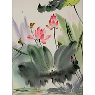 【玲廊滿藝】鄭逸人-夏荷聽風78x56cm