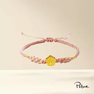 【Prisme Gold】桃花開運黃金粉色編織手環 (金重：約0.08錢±0.03)