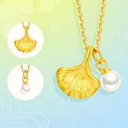 【Prisme Gold】永恆銀杏黃金項鍊 (金重0.02錢&plusmn;0.01)