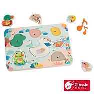 【德國 classic world 客來喜經典木玩】池塘音樂派對手抓板《40078》