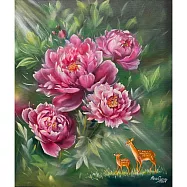 【玲廊滿藝】曾啟文-花影相依50x40cm