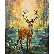 【玲廊滿藝】曾啟文-森林之光50x40cm