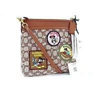 COACH 滿版LOGO迪士尼聯名斜背方包-米奇緹花