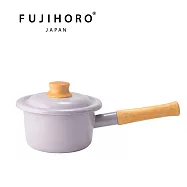 【FUJIHORO 富士琺瑯】官方直營 COTTON PLUS 簡約+系列 單柄附蓋牛奶鍋14cm/1.2L 粉藕紫