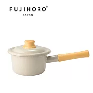 【FUJIHORO 富士琺瑯】 官方直營 COTTON PLUS 簡約+系列 單柄附蓋牛奶鍋14cm/1.2L 亞麻米