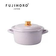 【FUJIHORO 富士琺瑯】 官方直營 COTTON PLUS 簡約+系列 雙耳附蓋琺瑯鍋20cm/2.9L 粉藕紫