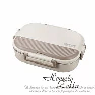 【Homely Zakka】可微波超大容量不鏽鋼分隔保溫便當盒四格(附餐具/湯碗)_3色任選 奶茶棕