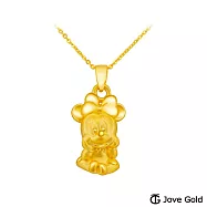 Disney迪士尼系列金飾 立體硬金黃金墜子-寶貝米妮款 送黑皮繩項鍊